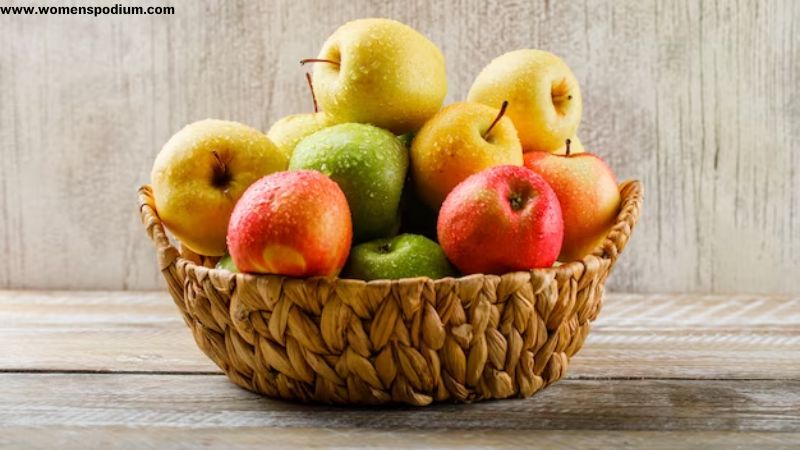 Apple contains vitamin C and fiber