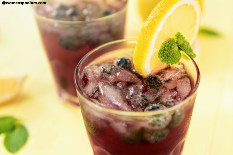 Fruity Mocktail Preparations - Pomegranate and Blueberries