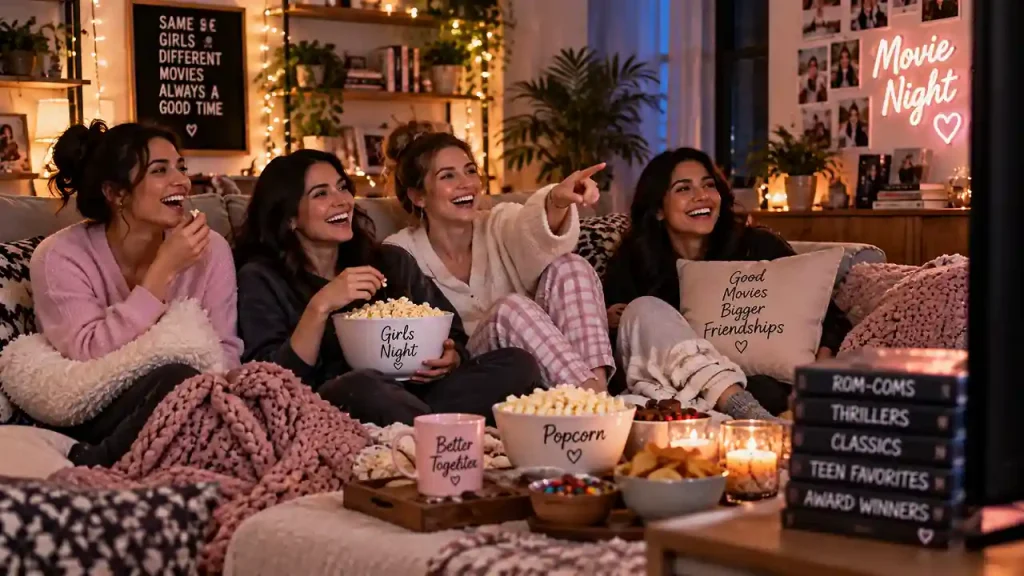 Girls' night out themed movie night