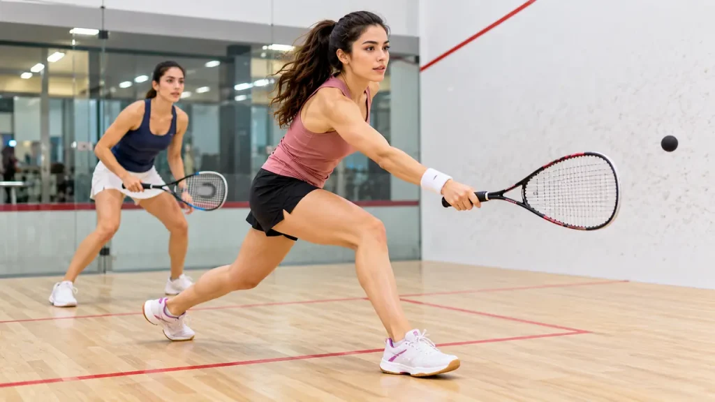 Intense squash workout game designed to burn 400 calories fast