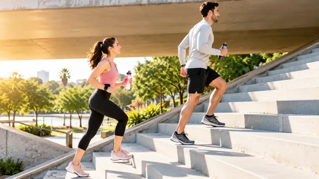 Stair climbing exercise routine designed to burn 400 calories fast
