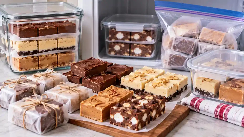 Homemade fudge storage