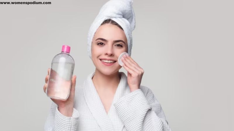 applying toner after removing makeup