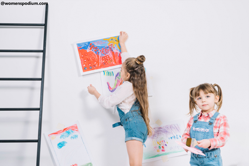 Kids’ Drawings Made Into Art Wall