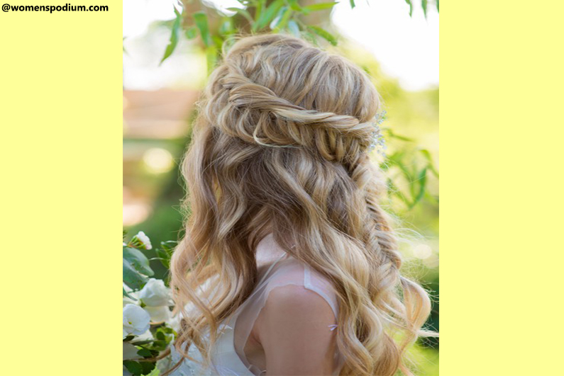 Horizontal Braided Crown Half Updo