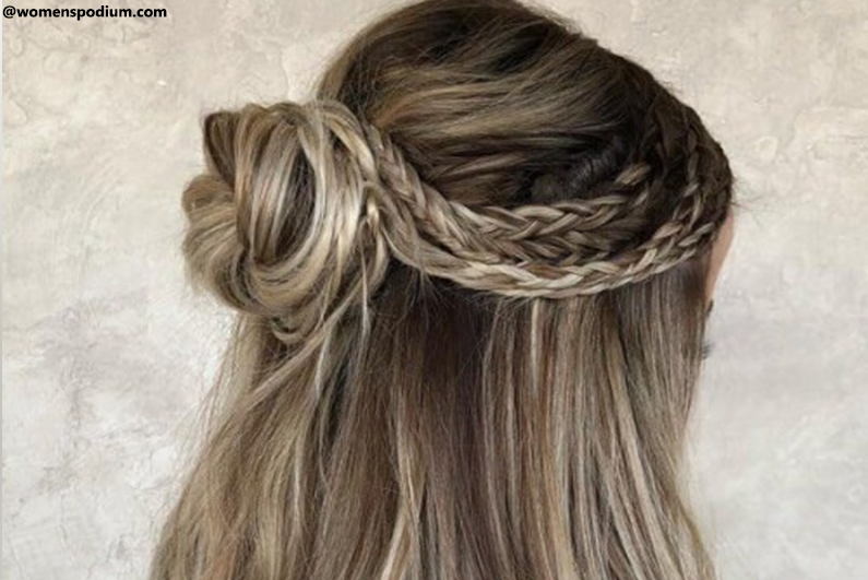 Braided Bun Half-Down