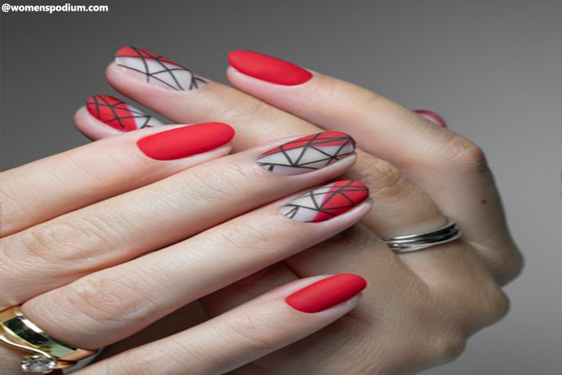 Segmented Geometric Nail Art