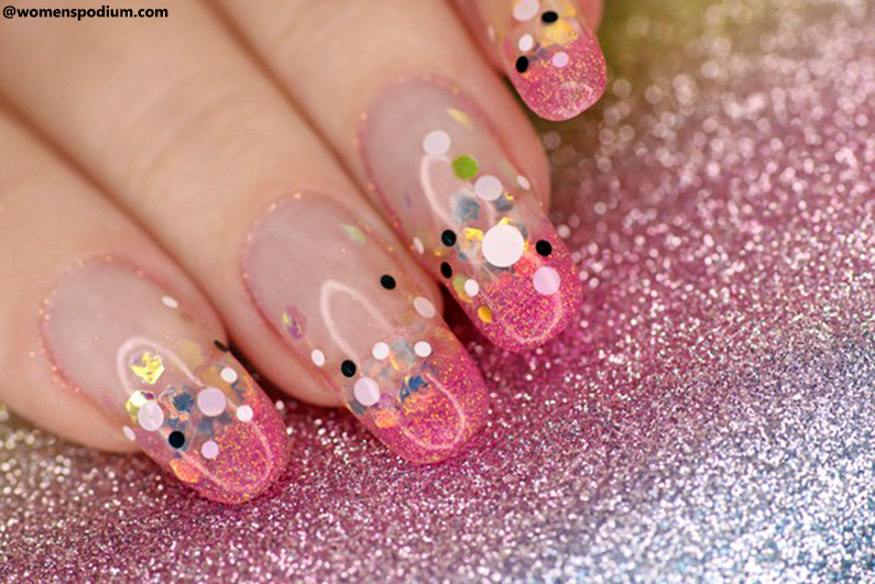 Airbrush Nail Designs With Sequins