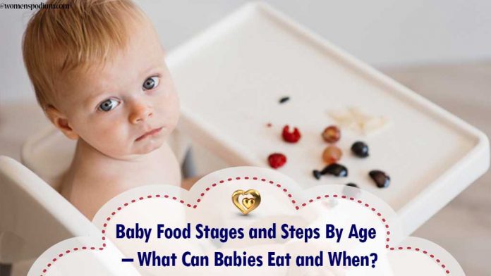 Baby Food Stages and Steps By Age – What Can Babies Eat and When?