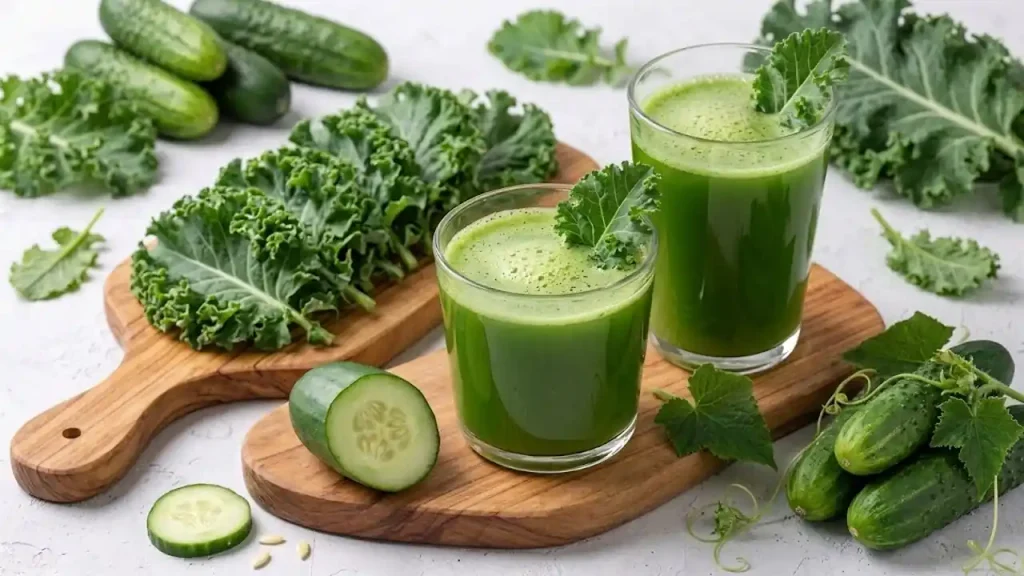 Cucumber and kale green juice