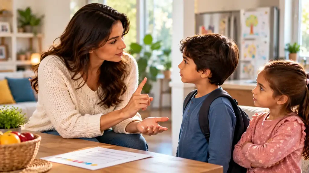 Parents setting clear and age-appropriate boundaries to illustrate why is respect important