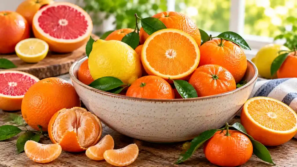 Citrus fruits serving as refreshing foods to lose weight