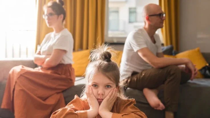 Dysfunctional family experiencing emotional tension at home