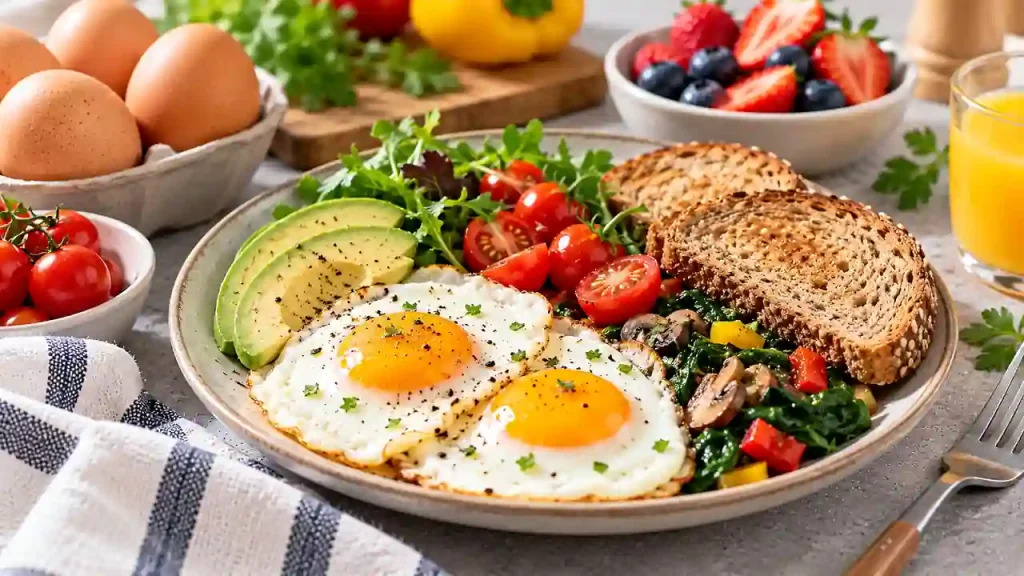 Healthy breakfast eggs