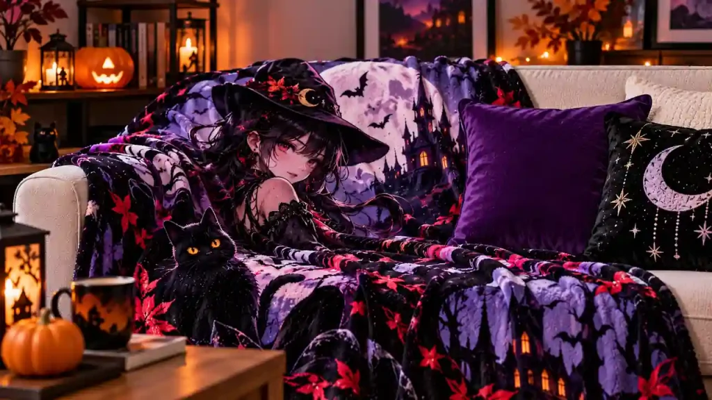 Spooky Halloween blanket sets: anime and dark fantasy