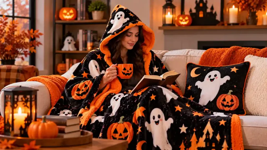 Hooded throws and matching cushions