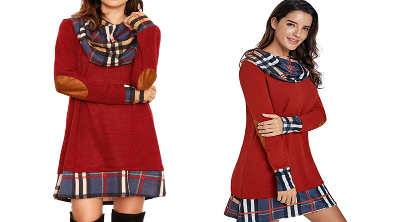 Casual sweater mini tunic dress - Thanksgiving Outfits