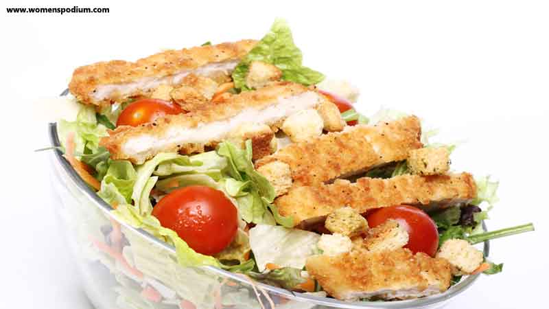 Healthy Salad With Chicken And Vegetables