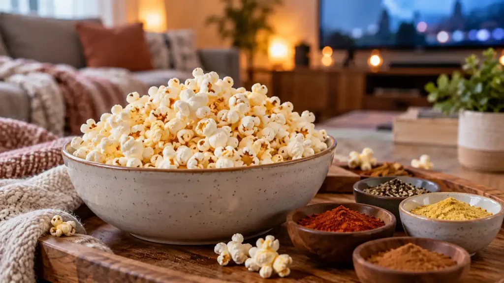 Healthy movie snacks: air-popped popcorn