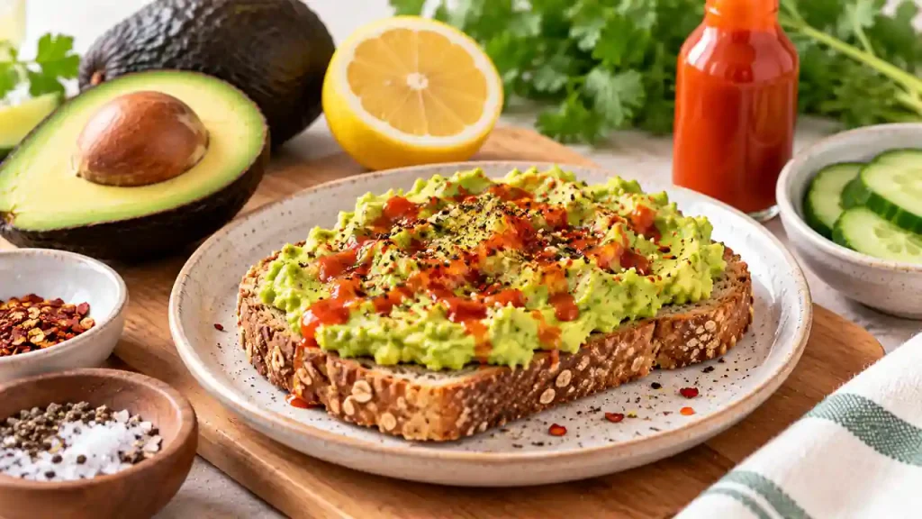 Avocado toast with hot sauce