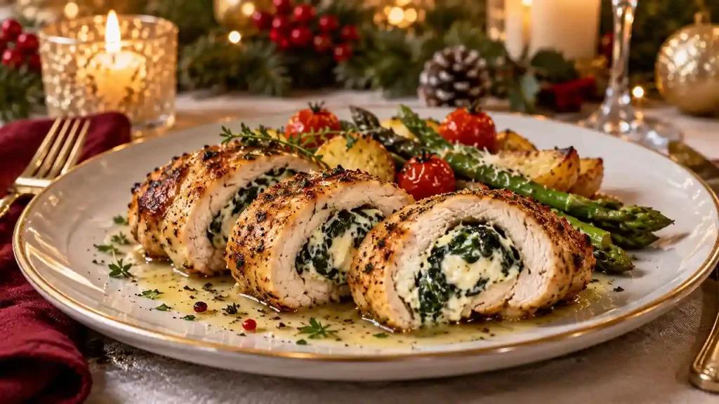 Cheesy spinach chicken rolls