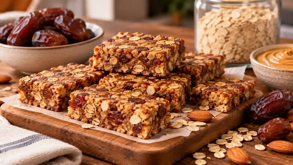 Homemade date-and-oat bars