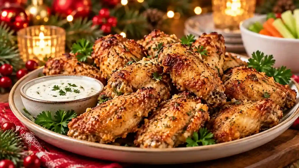 Crispy baked garlic parmesan chicken wings