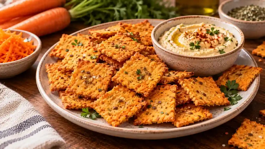 Healthy movie snacks: savory carrot crackers