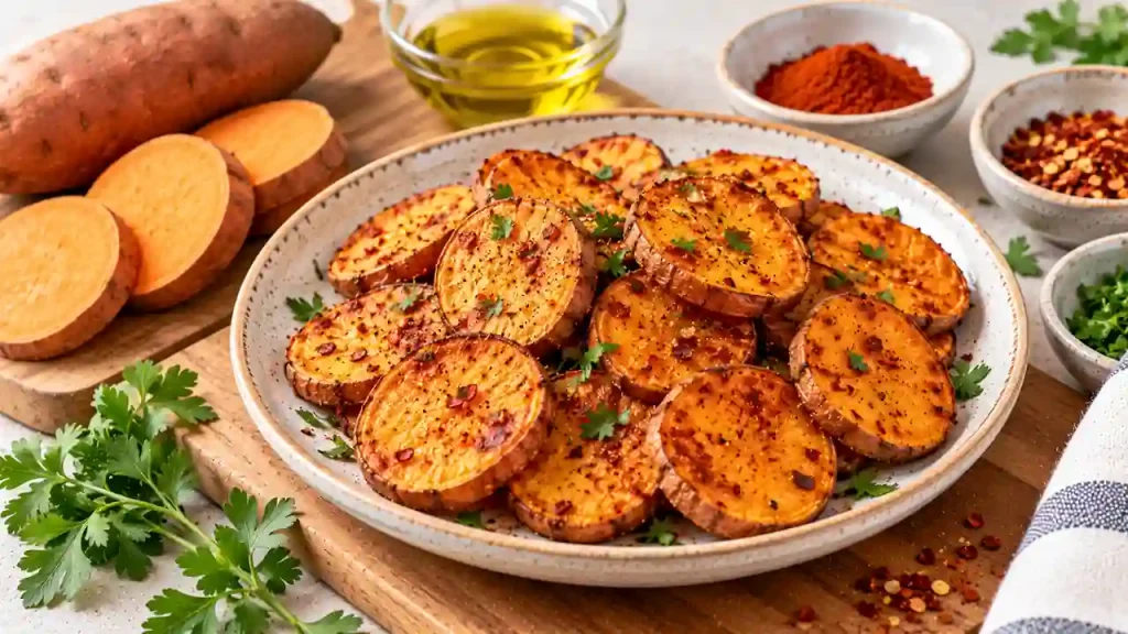 Spicy sweet potato rounds