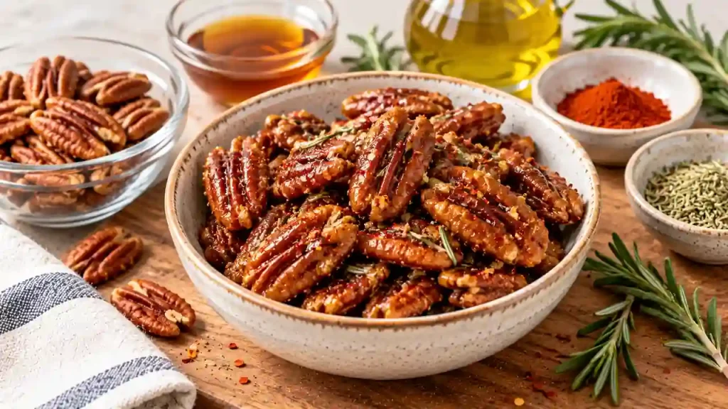 Sweet and spicy pecans
