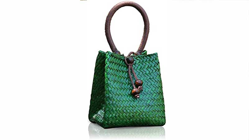 Mini retro handbag - straw bag