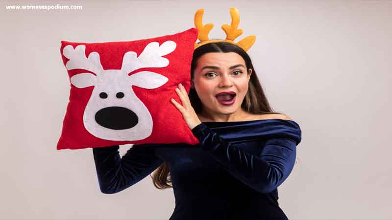 Reindeer Christmas throw pillow