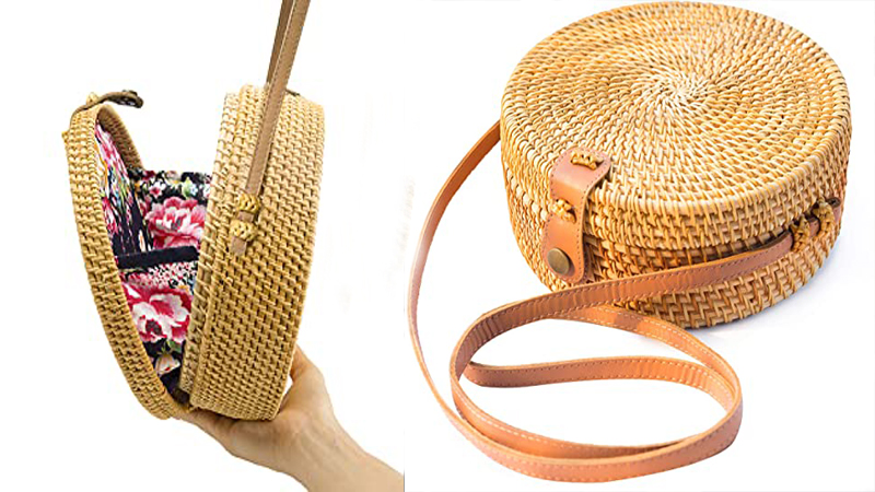 Round rattan bag