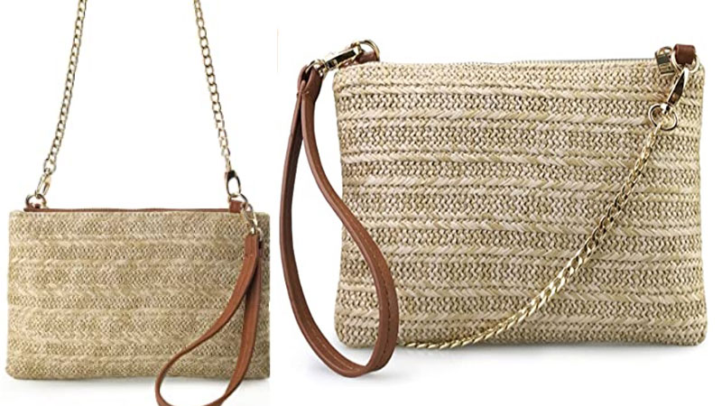 Cross body straw bag