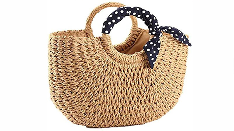 Large straw tote bag