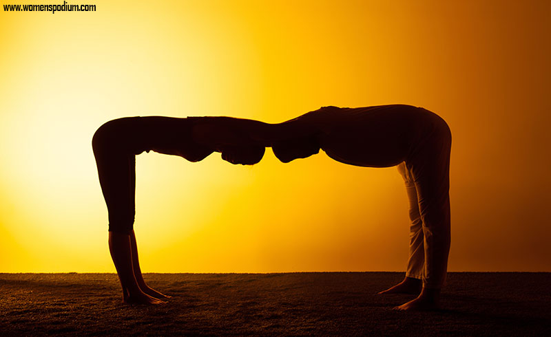 Shoulder Stretch in Standing Position - Partner Yoga