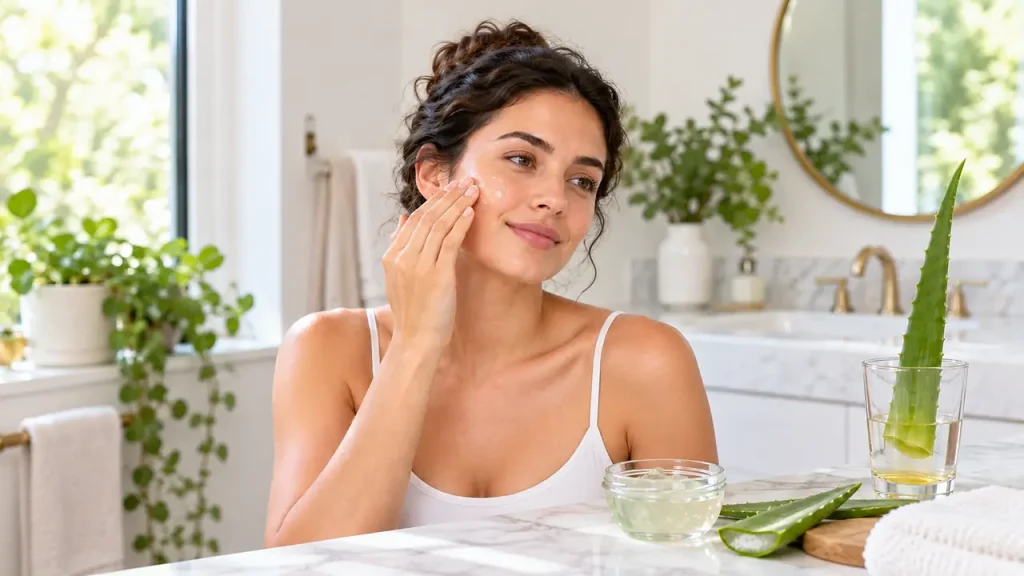 Gel application aloe vera for stretch marks