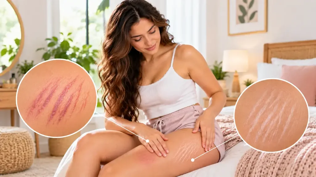 New vs. older stretch marks