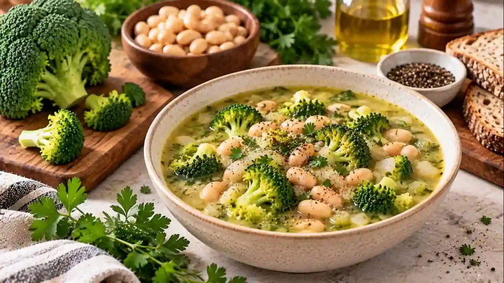 Broccoli vs. steak protein, broccoli and bean soup