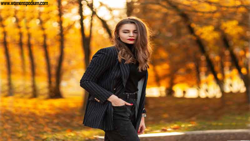 Black Long Striped Fashion Blazer - how to style blazers