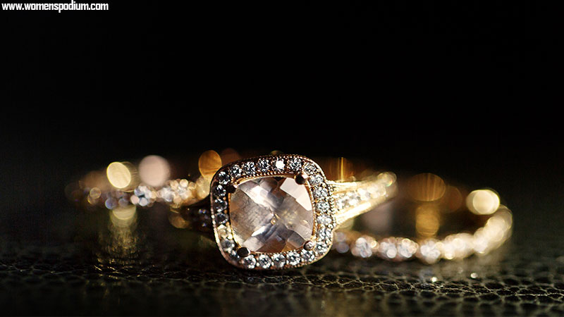 multiple stones on ring - Elegant Engagement Ring