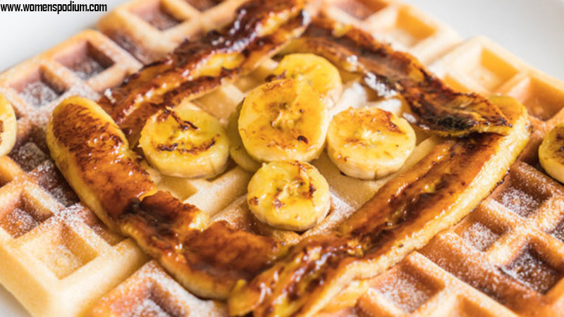 Banana Waffles with Peanut Butter