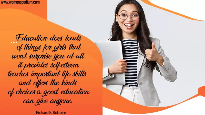 teaches life skills - quotes on women education