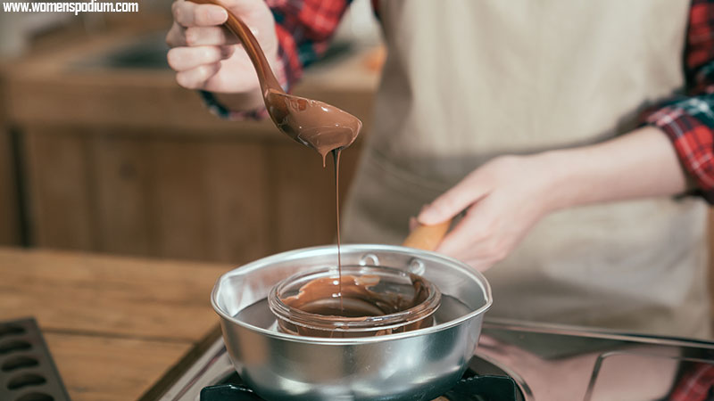 Use Double Boiler Method - how to melt chocolate chips on stove