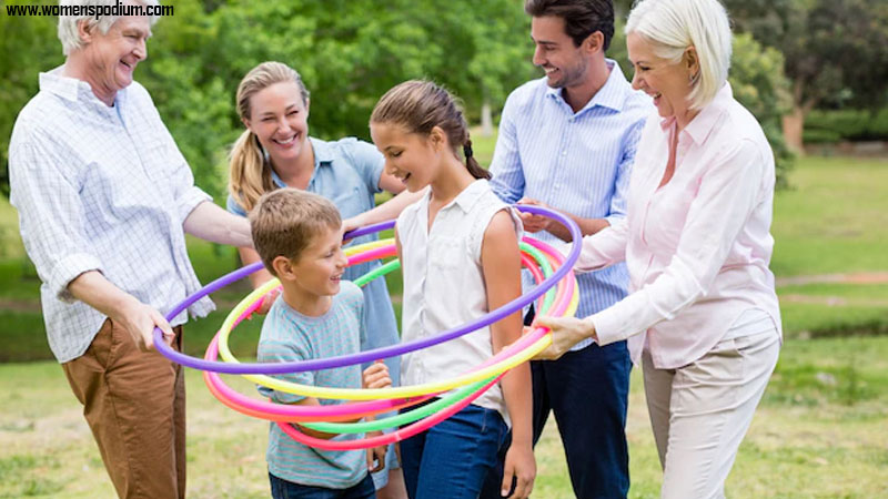 hula hoop competition - family get together