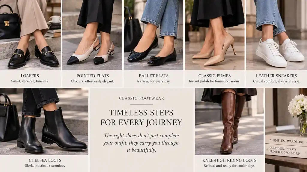 Foundational footwear for classic outfits for women