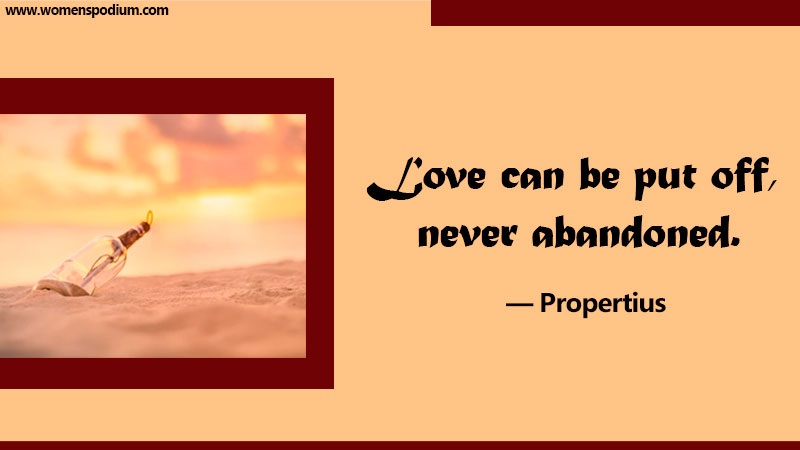 Love can never be abandoned