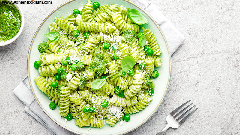 Easy Peas And Spinach Pasta-vegetarian anti-inflammatory diet
