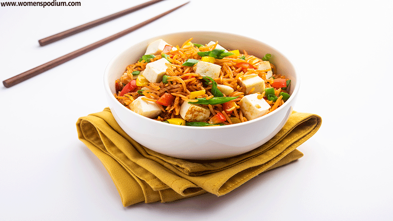 paneer fried rice with maggi masala