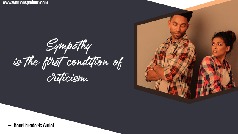 Sympathy - Quotes on Criticism